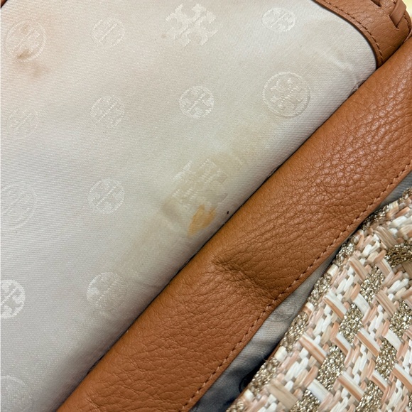 Tory Burch Woven Tan and Brown Shoulder Bag